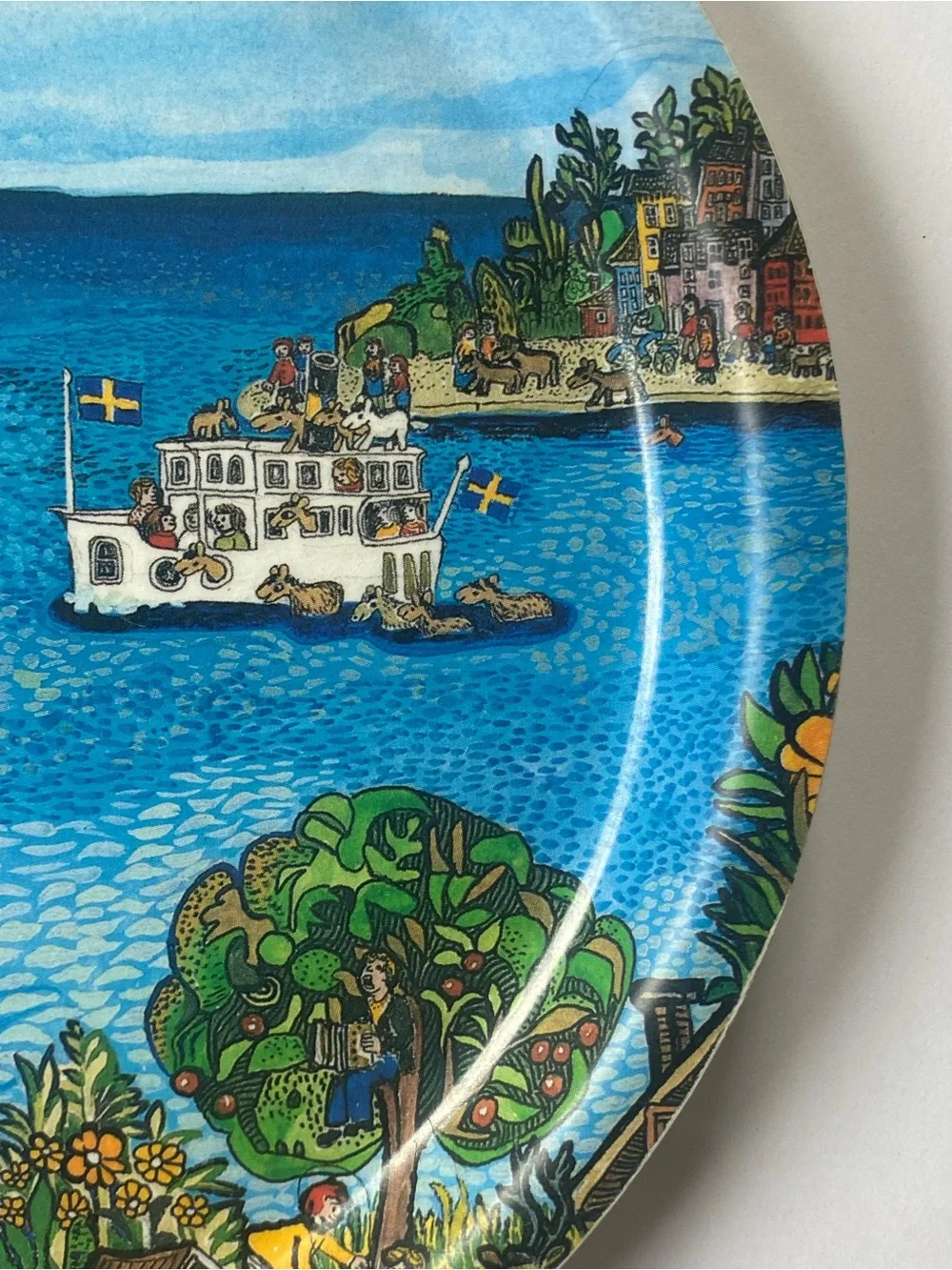 Bengt Elde Stockholm Tray Melamine 13” Swedish Folk Art Mid Century Mod Sweden